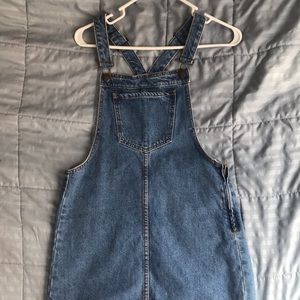 forever 21 denim overall mini dress